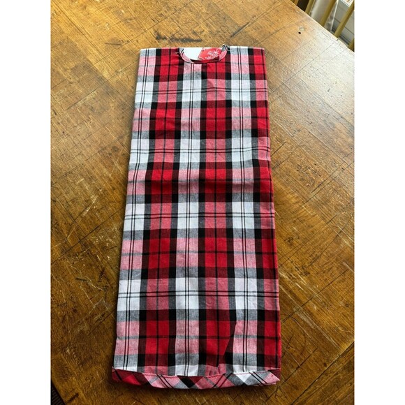 CHRISTMAS TREE SKIRT NEW HOLIDAY TIME 48” RED TARTAN PLAID Round fabric Country - Picture 7 of 8